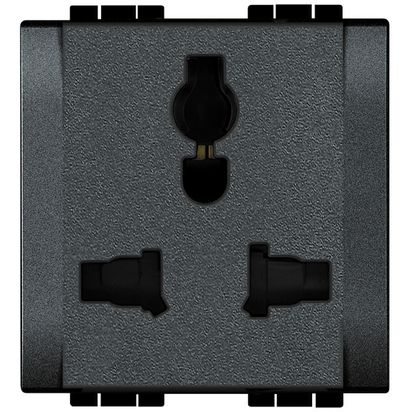 L4139 BTicino | Dual Socket Outlet 5/6/10/13A 127/250V - Anthracite